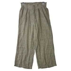 HELLO NITE NWT WOMEN’S NATURAL LINEN WIDE LEG CROP PANT SZ XS